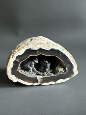 Vintage Geode With Miner Diorama 3.5 Inch Display Pyrite In A Wagon Rock Mineral picture