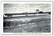 c1920s Santa Fe Trail Motel Signage Scene Olathe Kansas KS Unposted Car Postcard picture