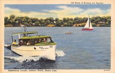 Monticello Indiana~Shafer Lake Sightseeing Cruiser~Hugo's Daddy Wahoo~1952 Linen picture