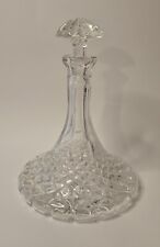 Beautiful Heavy Ship's Crystal Ornate Cut Decanter & Stopper picture