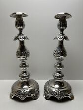 Ornate silver candlesticks marked sterling 84 pair of silver candlesticks picture