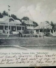 1905 Cottages Sanitarium Saranac Lake Adorondacks  Postcard + Rare Stamp RPPC picture