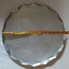 Vintage Hand Wrought Hand Crafted Aluminum Tray Platter 16” Round -  Folk Art picture