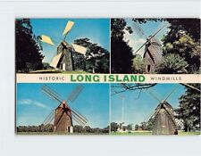 Postcard Historic Long Island Wind Mills New York USA picture