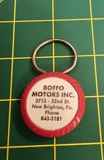 Vintage Boffo Motors Red Plastic Keychain Keyring,  New Brighton, Pennsylvania picture
