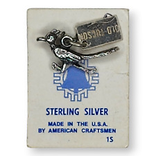 Vintage Bell Trading Post Roadrunner Old Tucson Hang Tag Sterling Silver Charm picture
