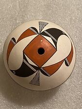 Emma Lewis Acoma Pueblo Pottery Seed Pot Stylized Birds Signed Native American picture