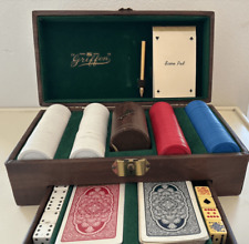 Griffon Vintage Poker Set With Duce Chips Cup & 2 Card Decks , Key & Score Pad picture