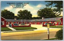 Jacksonville IL Yording's Tourist Court c1938 Postcard Motel Illinois  picture