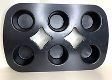 Nordic Ware Popover Pan 3D 6 Holes Baking Cast Aluminum Dark Gray Silver picture