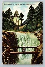 Cheyenne Canon CO-Colorado, Upper Seven Falls, Antique, Vintage Postcard picture