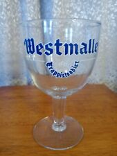 Westmalle Vintage 1836 Clear Glass Blue Letters Beer Glass picture