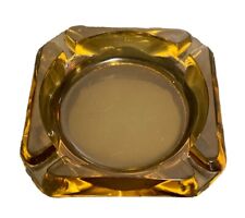 Vintage  Amber Glass Ashtray 3x3 picture
