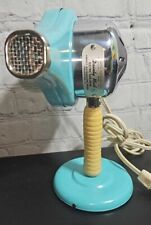 Turquoise/Chrome 1950s Vintage Electric Dainty Maid Hair Dryer & Stand  Works picture