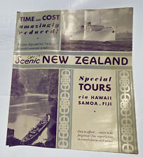 Vintage Matson Steamship Lines Fold Out Brochure 1932 Hawaii  New Zealand picture