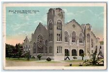 1921 First Avenue Methodist Church, St. Petersburg Florida FL Postcard picture