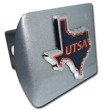 texas san antonio color logo chrome emblem brushed trailer hitch cover usa made picture