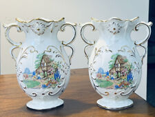 2 Vintage Royal Fenton Genuine Ware Staffordshire Vases England Discontinued 8”H picture