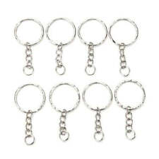 100pcs 25mm Keyring with Chain Silver Split Ring Keychain Key Ring picture