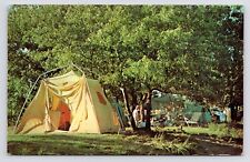 c1969s Illinois Beach State Park Campground Tent Vintage Zion IL Postcard picture