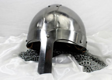 Medieval Steel Viking Nasal Helmet with Chainmail ~ Hand-Forged knight Battle picture