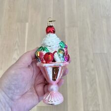Vintage 2001 Christopher Radko Tutti Frutti Christmas Ornament Ice Cream Sundae picture
