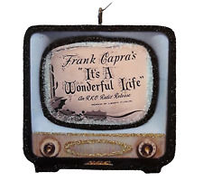 RETRO TELEVISION -  IT's A WONDERFUL LIFE * Glitter CHRISTMAS ORNAMENT * Vtg Img picture