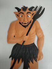 Antique Halloween German Devil with Pitchfork Diecut 1920s Heavily Embossed picture