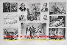 Religion Martin Luther 400th Birthday Protestant Huge 1880s Antique Print picture