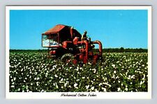 Southland USA, Mechanical Cotton Picker Modern Machine, Farmer, Vintage Postcard picture