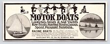 1900s~Racine Motorboats~Yachts~Muskegon Michigan MI~Antique Print Advertising AD picture