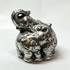Arthur Court Elephant Mother & Baby Vintage Figurine Signed Paperweight 1992 picture