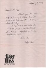 Alger Hiss - signed letter, Nixon may have owed his career to this perjurer picture