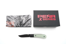 Pena Knives Blade HQ Exclusive Front Flipper Trapper, Natural Jade G10 scales picture