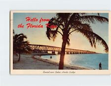Postcard Sunset over Bahia Honda Bridge Hello from the Florida Keys FL USA picture