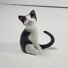 Vintage Tuxedo Cat Fine Bone China Figurine Napkin Rings Holder picture