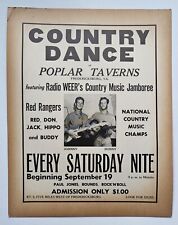 Vintage Old 1950s Poplar Tavern Dance Sign Red Rangers Fredericksburg VA picture
