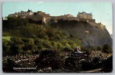 Edinburgh Castle United Kingdom Historical Gazebo Mountain Vintage UNP Postcard picture