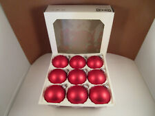 Ikea Lot of 9 Glass Christmas Ornaments Red West Germany picture