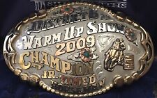 Vintage Amazing Design 2009 Rodeo Champion Silver Gold Gem Trophy Belt Buckle picture