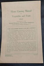 1917 WWI National Emergency Food Garden Commission Home Canning Manual Veg Fruit picture
