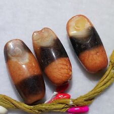 3pcs Magic Power Old Tibetan Agate *One Line* Amulet Dzi Beads PK010 picture