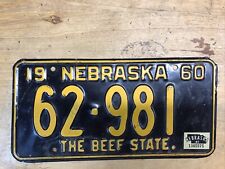 Nebraska 1960 License Plate  Man Cave Vintage Garage Wall # 62-981 picture