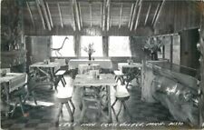 Cross Village Michigan Legs Inn Interior Cook 1920s RPPC Photo Postcard 22-4364 picture