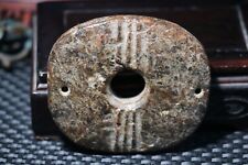 Neolithic Hongshan Culture Old Jade Smoothly Fortune 3 Hole Lucky Pei Carving picture