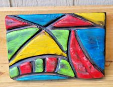 Modern abstract wall art #1 Sign of the times wood carving made by me DK 2/3/22 picture