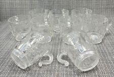 Vintage Regaline Plastic Clear Floral Small Punch Tea Cups Cup Set of 9 picture