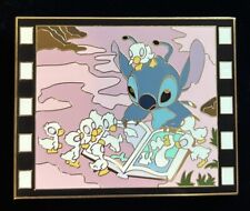 RARE JUMBO EASEL Disney Pin STITCH Film Frame Ducklings Reading Book NIP 2010 picture