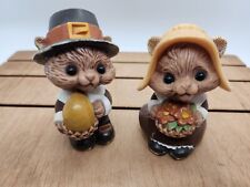 2 Piece Lot- Vintage Hallmark - Squirrel/Chipmunk Pilgrim Salt & Pepper Shakers  picture