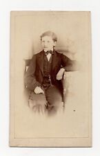 Young Boy with Nice Watch Fob CDV Photo 1865 picture